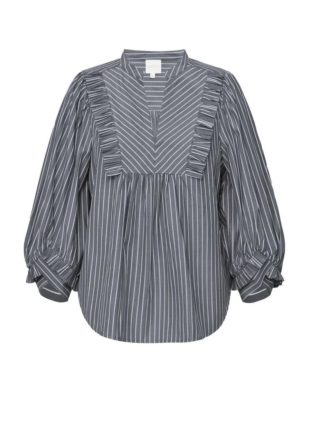 Gossia - MeeGO Sia Bluse - Grey/White Stripes