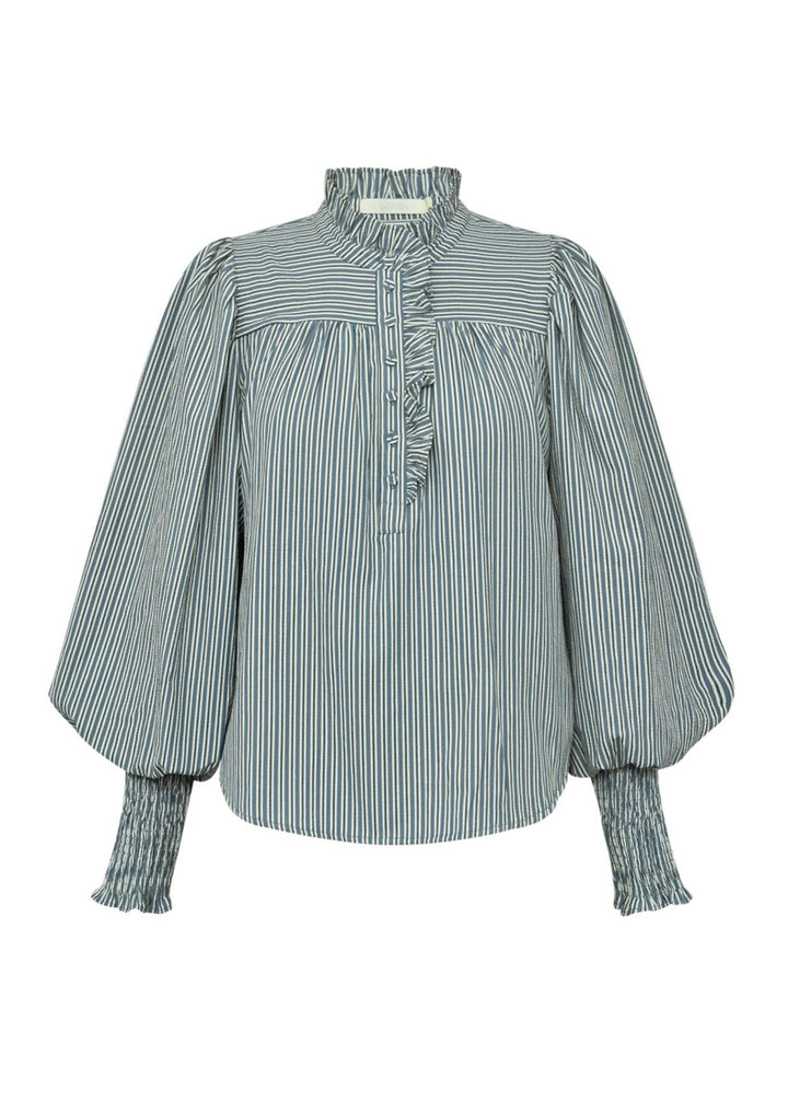 Gossia - MijaGO My Blouse - Black Blue Stripes