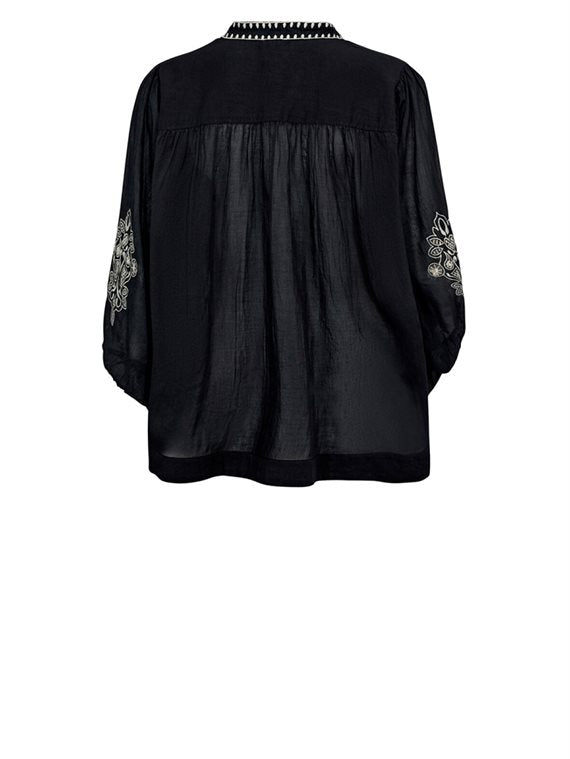 Gossia - NouraGO Bluse - Black-Creme