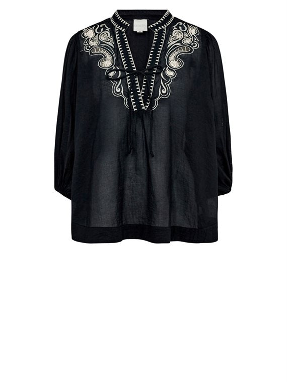 Gossia - NouraGO Bluse - Black-Creme