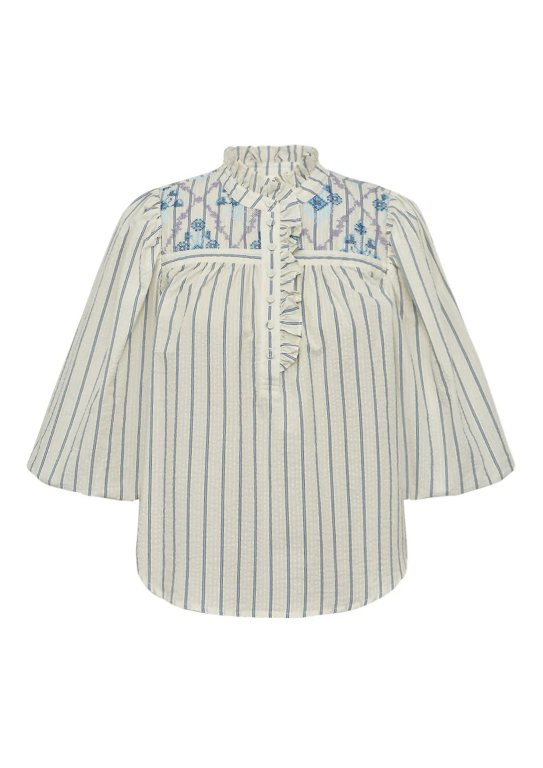 Gossia - SyrenaGO Jo - Bluse - Creme blue stripes