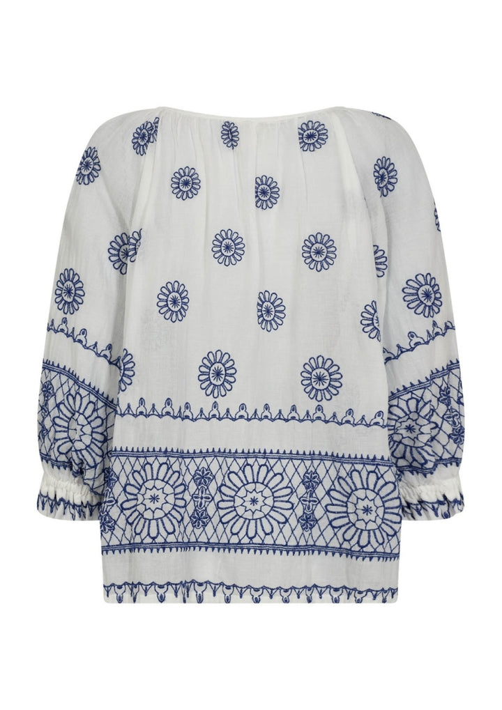 Gossia - Syrene Blouse - White Blue