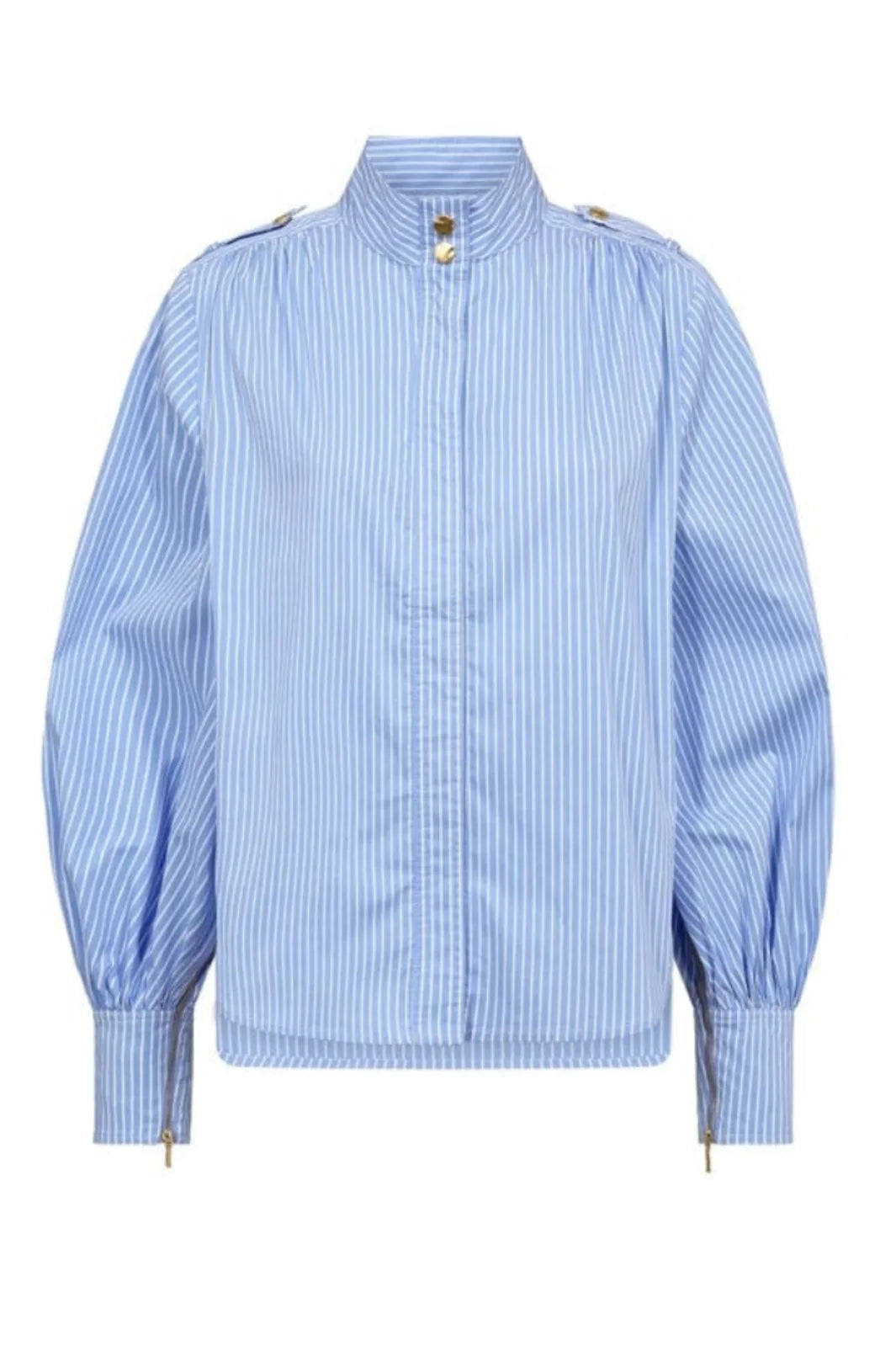 Gossia - YasminGO Skjorte - Light Blue Pinestripes