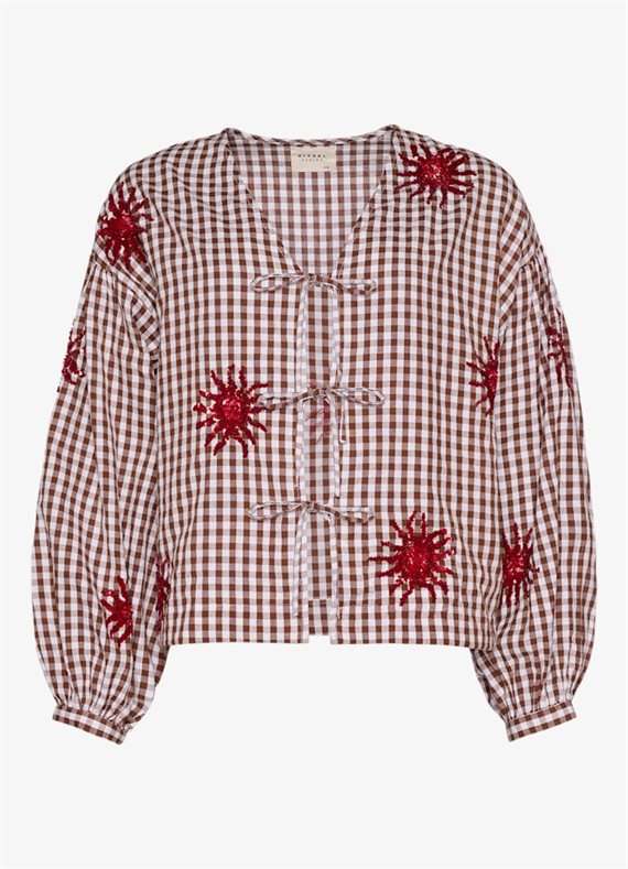 Sissel Edelbo - Nanette Top - Brown Checks - Onesize