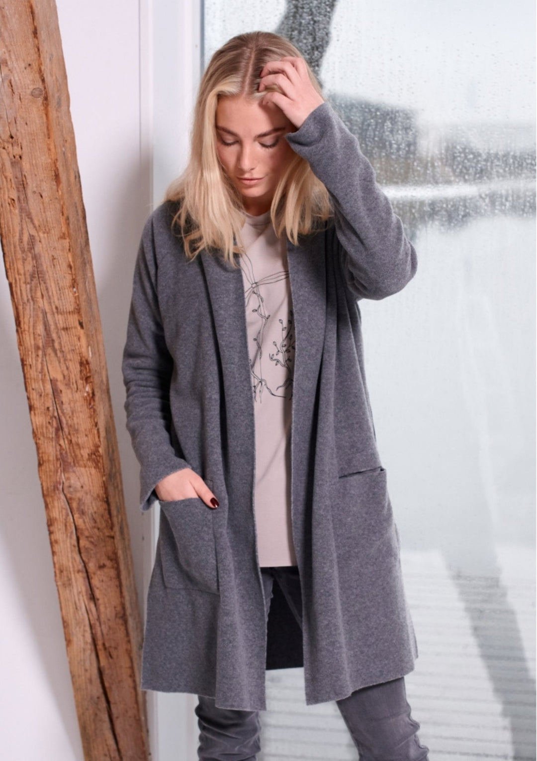 Henriette Copenhagen - Cardigan Med Bælte - Grey