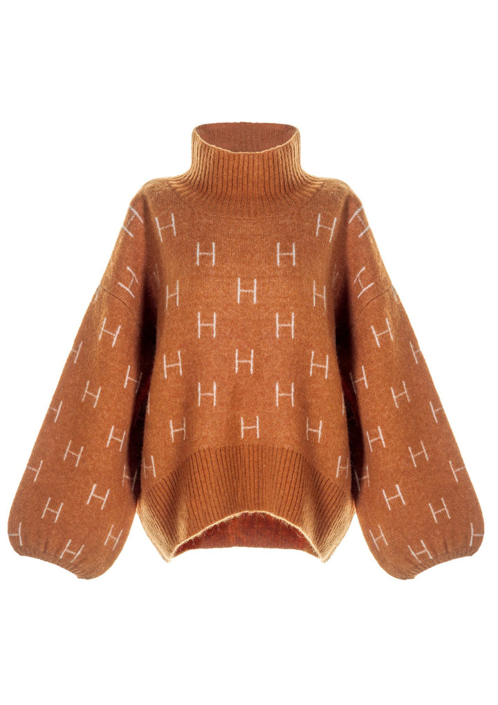 HEST - FAM Sweater Short - Leather Brown