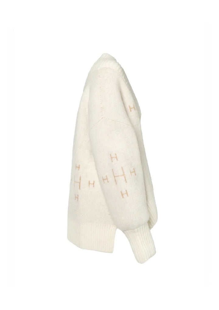 Hest - Fam V-neck Sweater - White