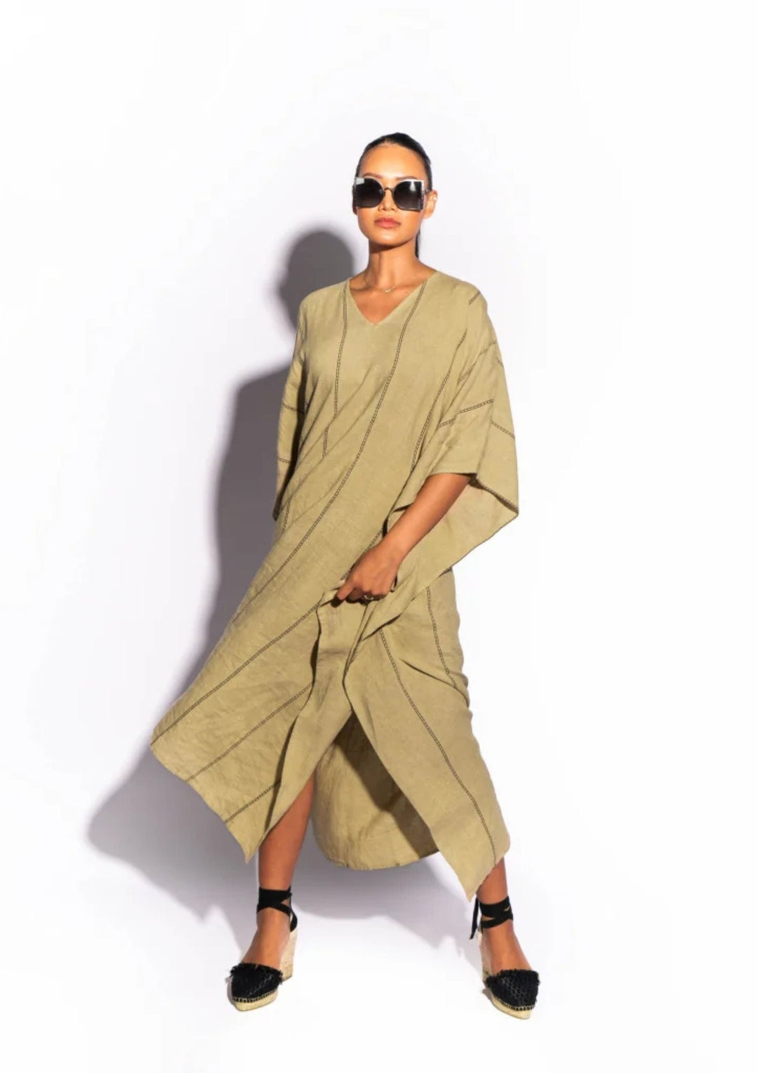 HEST - Florence Linen Kaftan - Summer Sand - Onesize