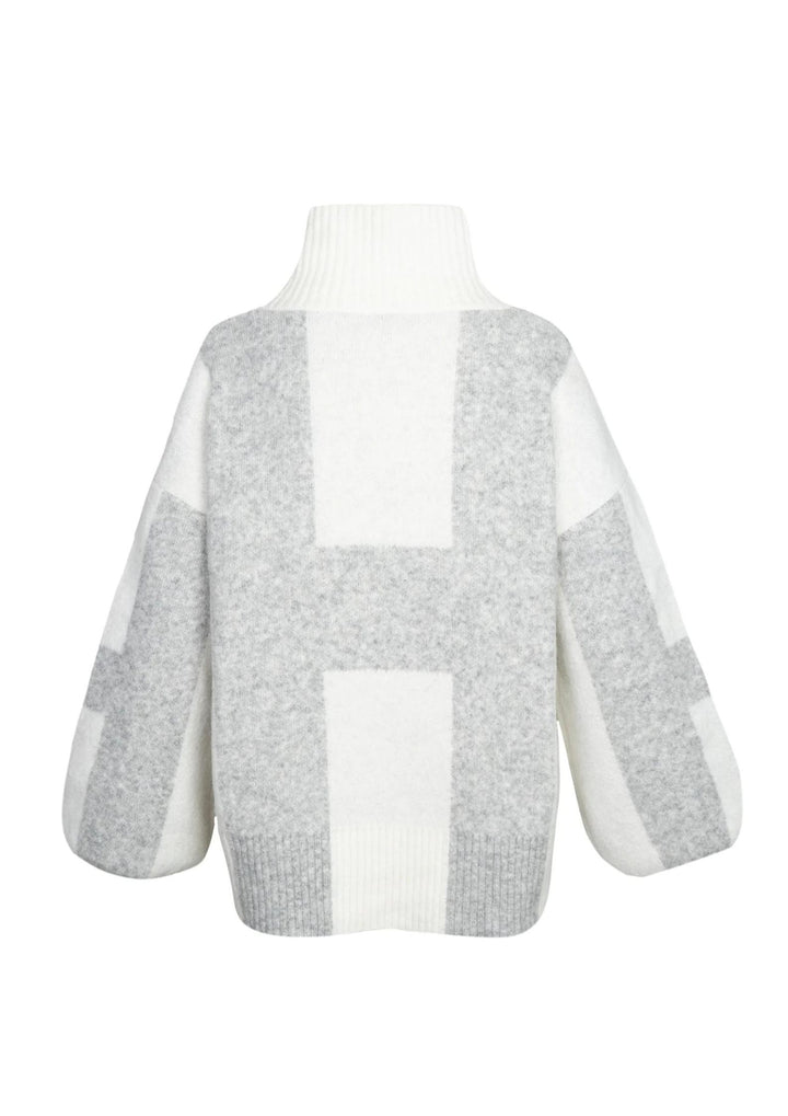 HEST - ISA Sweater - Off White With Grey
