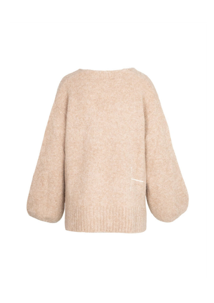 HEST - SOFIE V-NECK Sweater - Beige