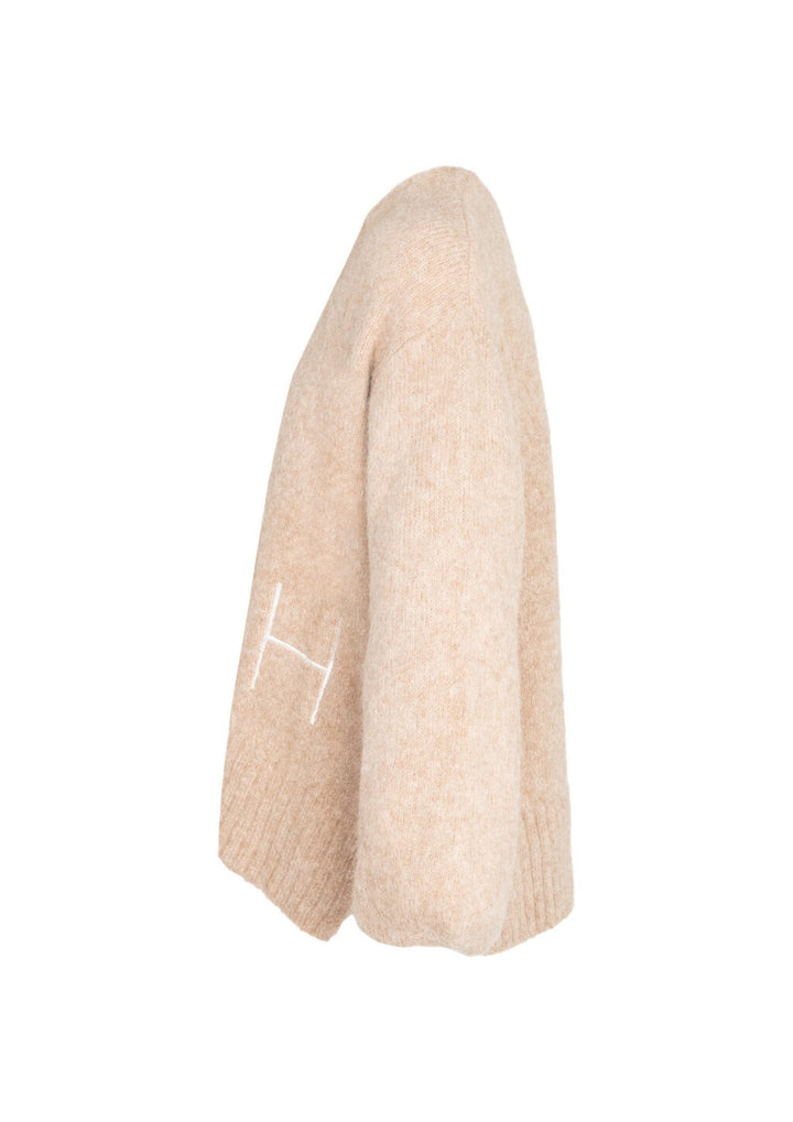 HEST - SOFIE V-NECK Sweater - Beige