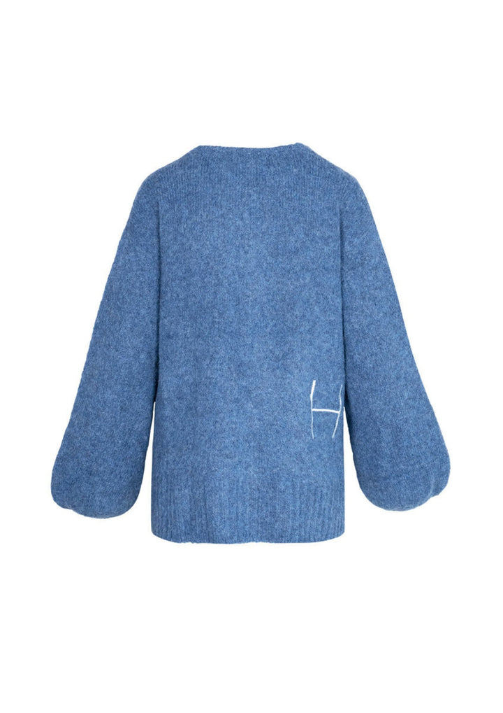 HEST - SOFIE V-Neck Sweater - Blue