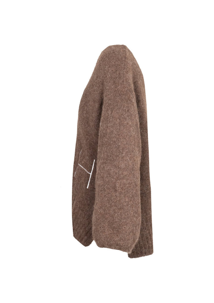 HEST - SOFIE V-Neck Sweater - Brown