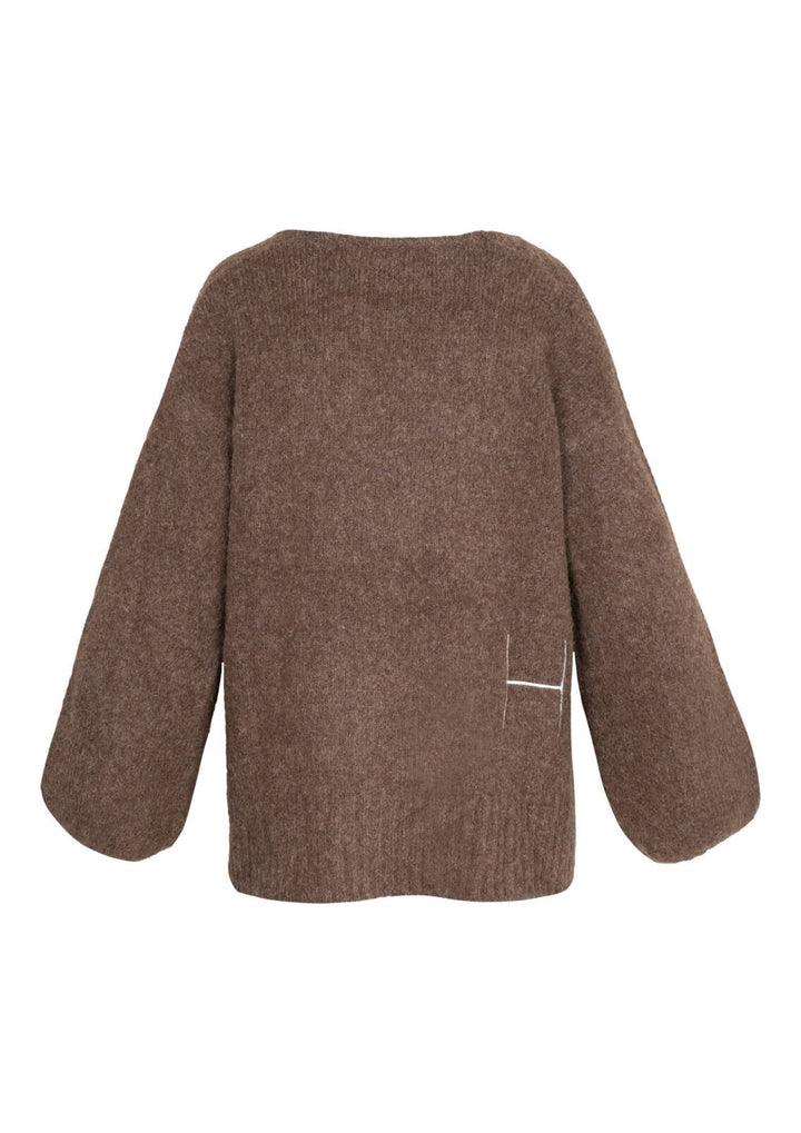 HEST - SOFIE V-Neck Sweater - Brown