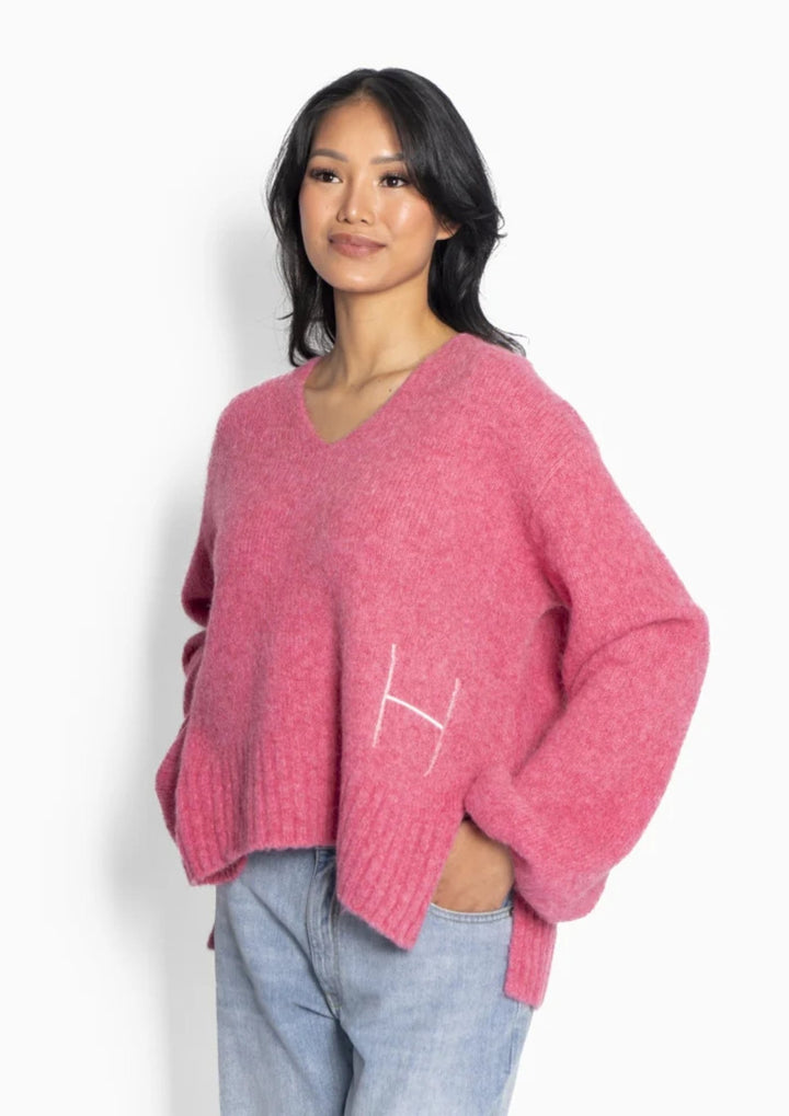 HEST - Sofie V-neck Sweater - Rose Smoke