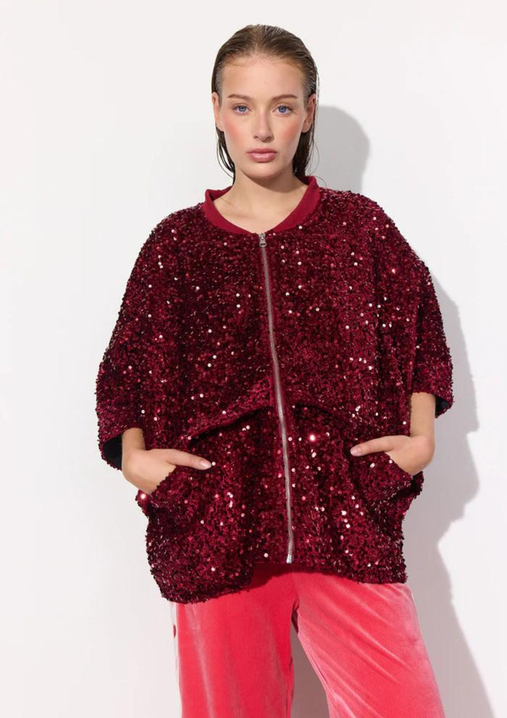 Hunkøn - Kaia Sequin Jakke - Deep Red