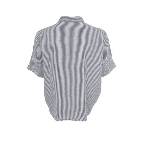 Black Colour - Melina Linen Wing Skjorte - Northern grey