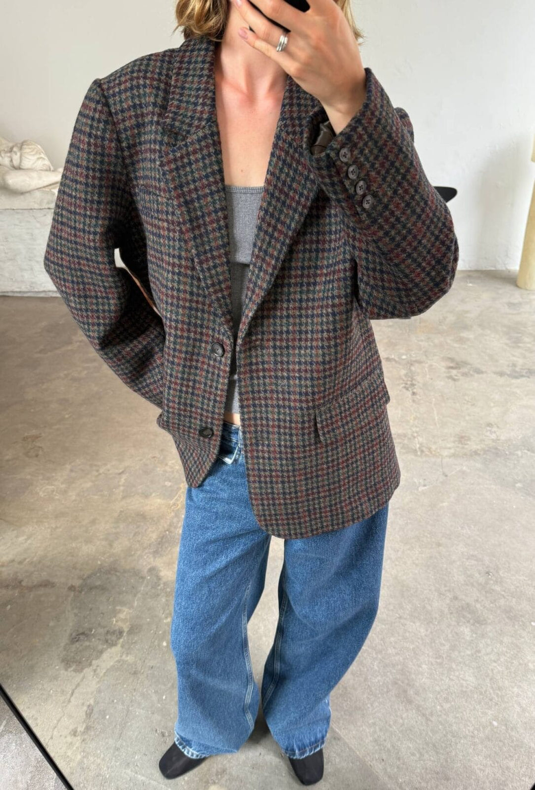 Boii - Solvej Wool Blazer - Multi Houndstooth - Onesize