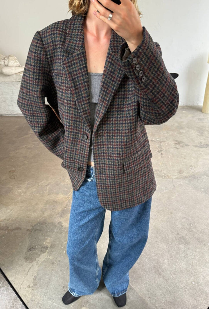 Boii - Solvej Wool Blazer - Multi Houndstooth - Onesize