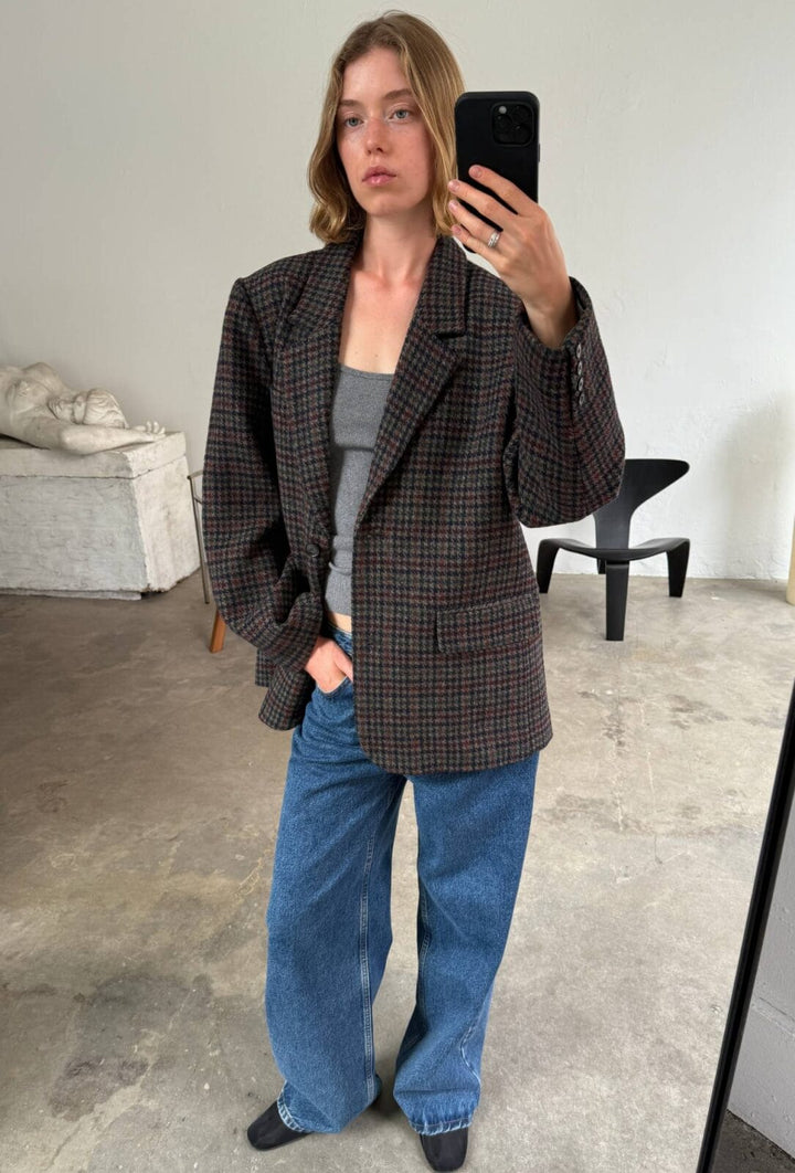 Boii - Solvej Wool Blazer - Multi Houndstooth - Onesize