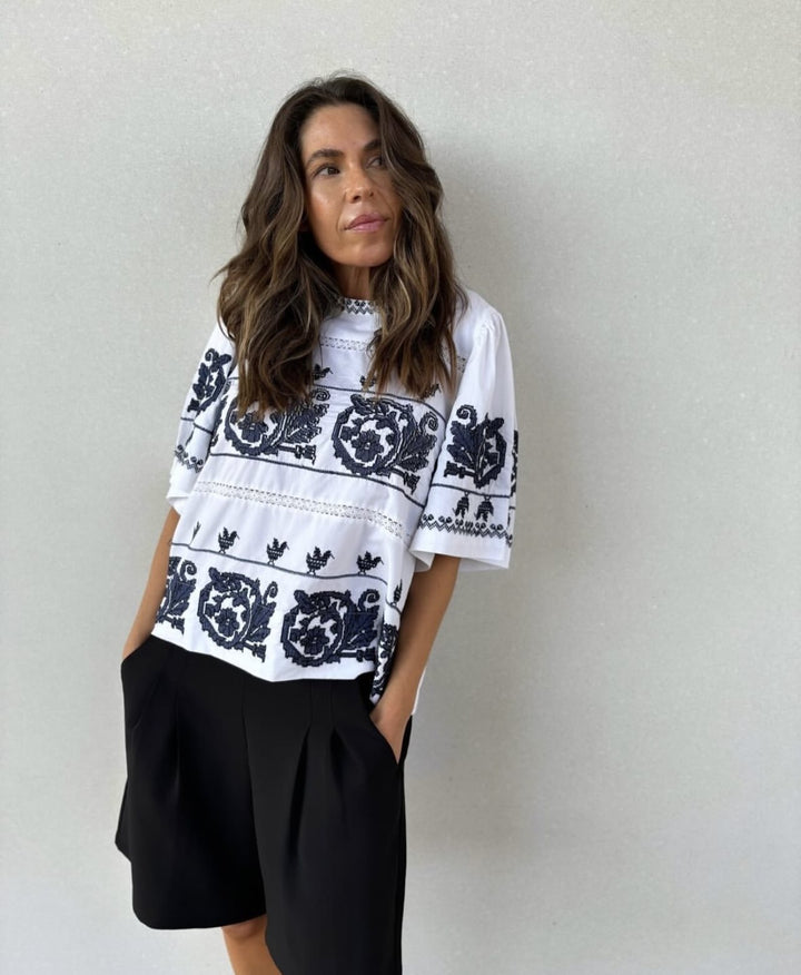 Gossia - AnnimiGO - Bluse - White/black