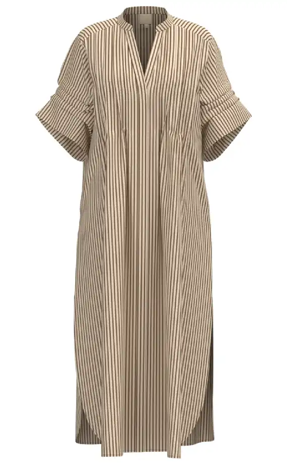 Gossia - Alexa Jo Shirt Kjole - Creme Brown Stripes