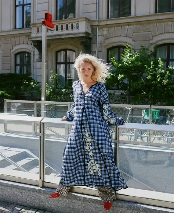 Sissel Edelbo - Fran Kjole - Blue Checks - Onesize