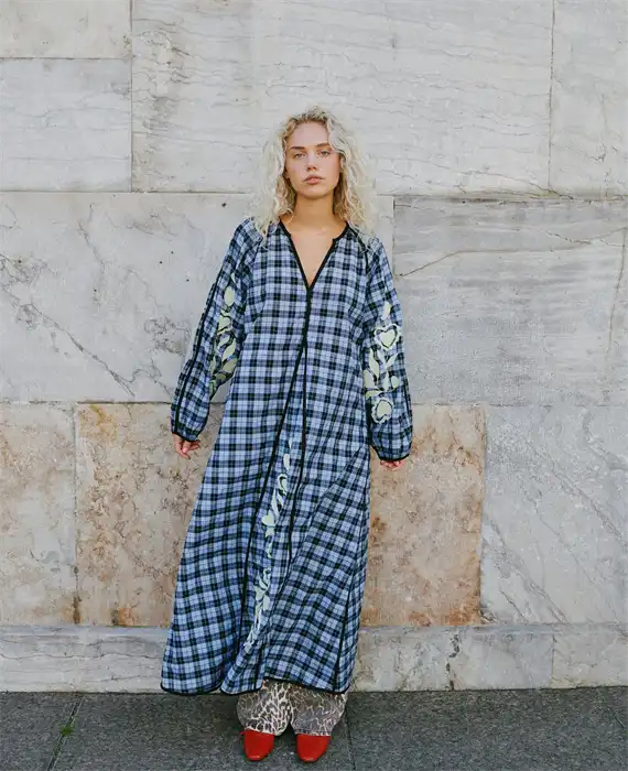 Sissel Edelbo - Fran Kjole - Blue Checks - Onesize