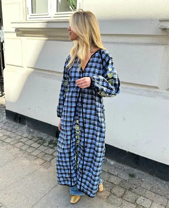 Sissel Edelbo - Fran Kjole - Blue Checks - Onesize