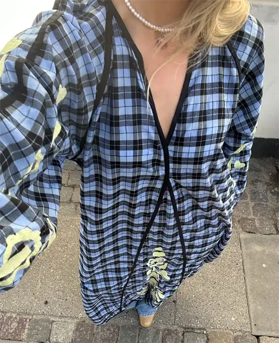 Sissel Edelbo - Fran Kjole - Blue Checks - Onesize