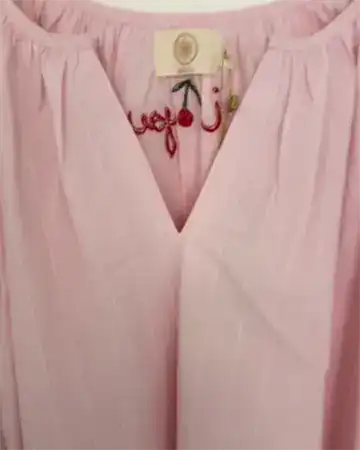 Wauw - Cherry dress - Light pink stripe