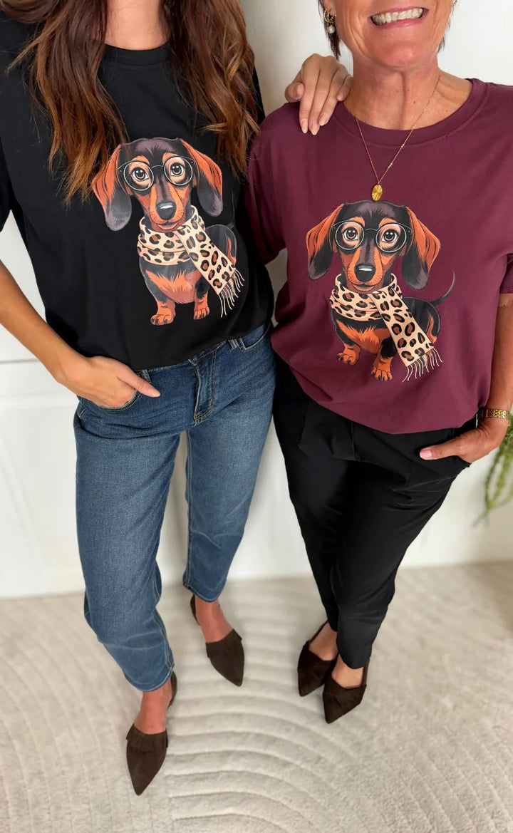 Marta - Inge Dog Tee - Bordeaux