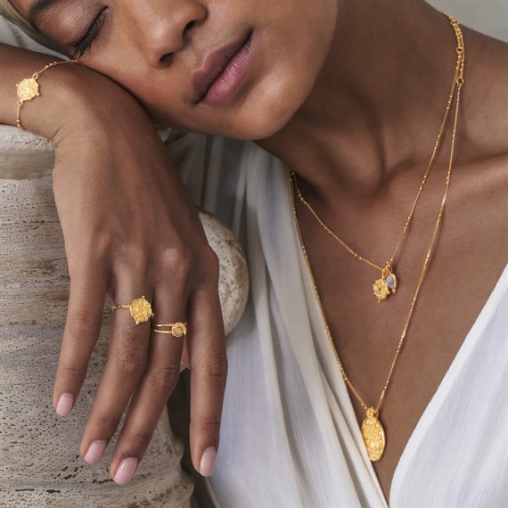 Ananda Soul - Inner Knowing - Ring - Labradorite - White Topaz - Gold