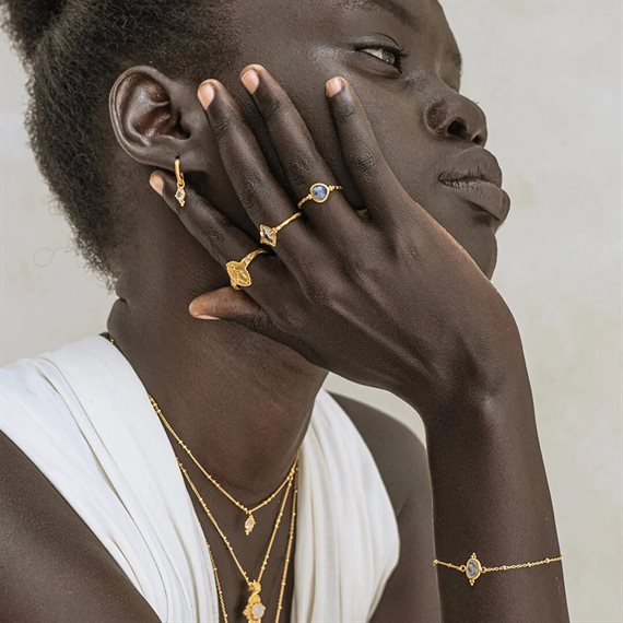 Ananda Soul - Intuitive Wisdom - Armbånd - Guld - Rainbow/Moonstone