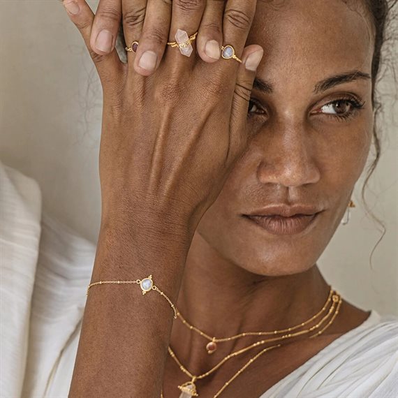 Ananda Soul - Intuitive Wisdom - Armbånd - Guld - Rainbow/Moonstone