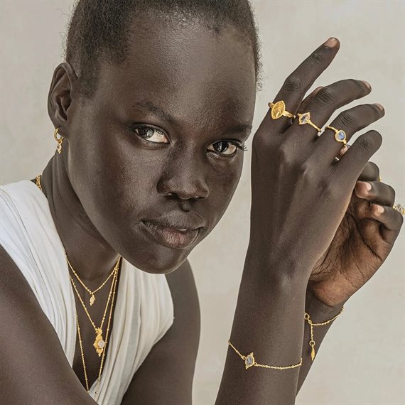Ananda Soul - Intuitive Wisdom - Armbånd - Guld - Rainbow/Moonstone