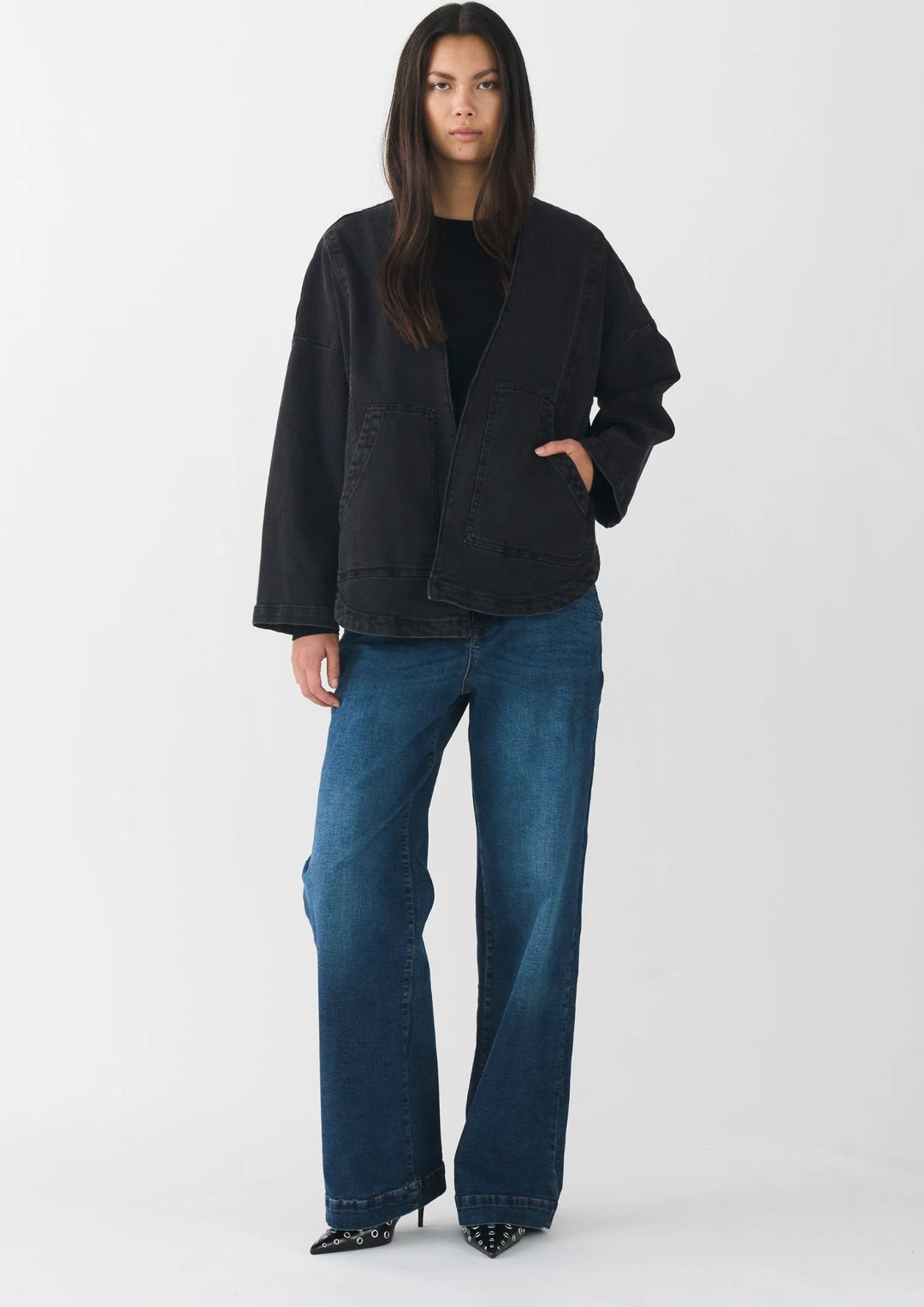 IVY - Augusta Denim Jakke - Wash Faded Black