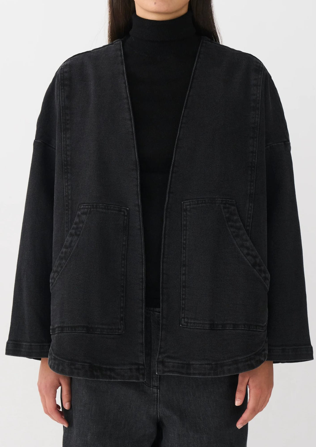 IVY - Augusta Denim Jakke - Wash Faded Black