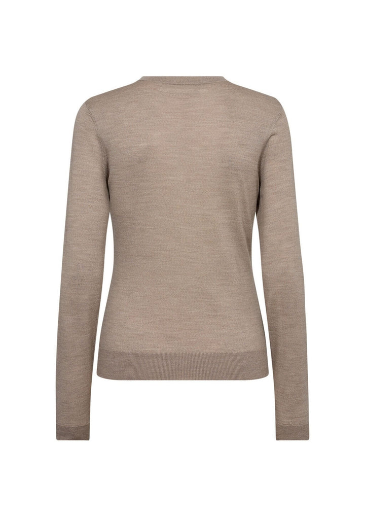 Ivy - Essex LS O-neck Strik - Beige Melange