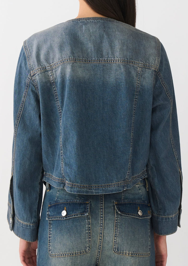 IVY - Jazz Cropped Denim Jakke Wash Melilla - Denim Blue
