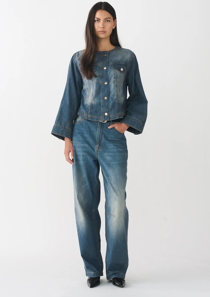 IVY - Jazz Cropped Denim Jakke Wash Melilla - Denim Blue