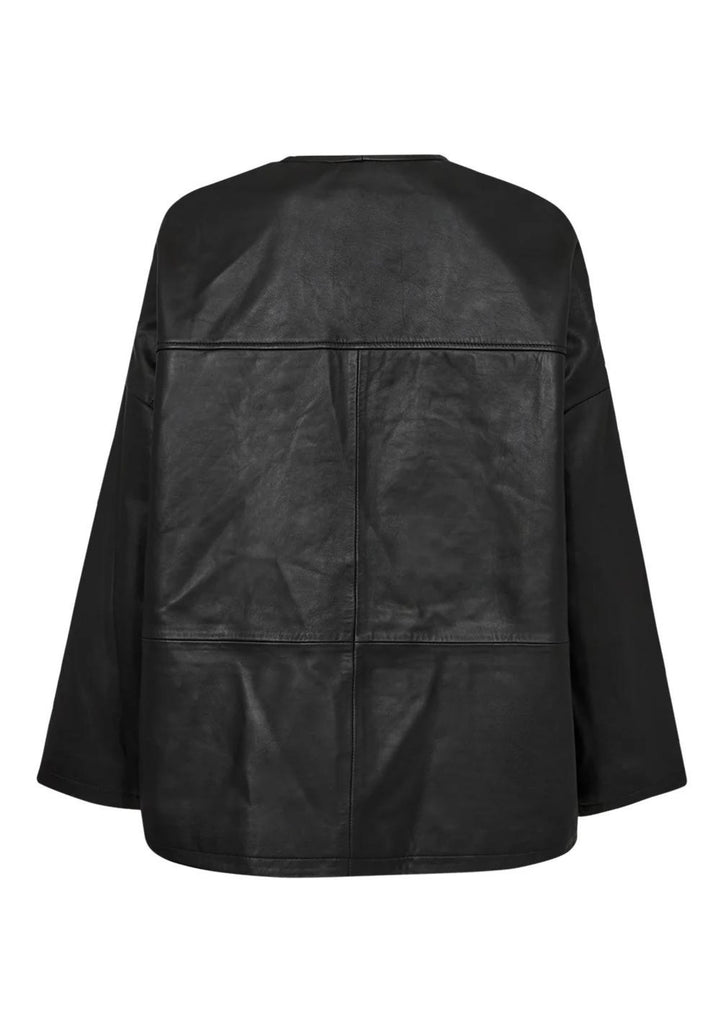 IVY - Kylie Leather Cardigan - Black