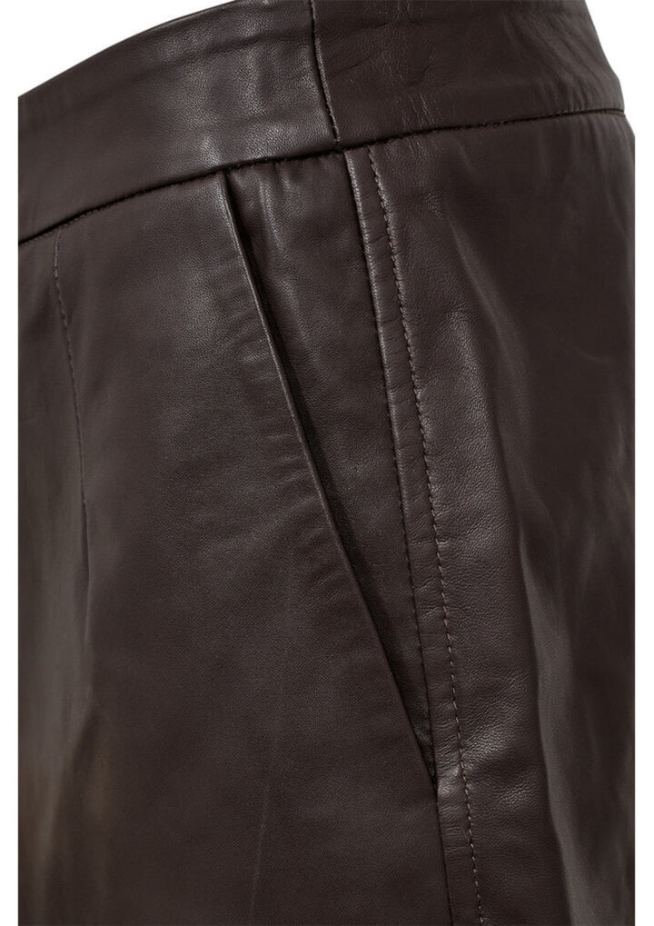 Ivy - Kylie Leather Mini Nederdel - Expresso Brown