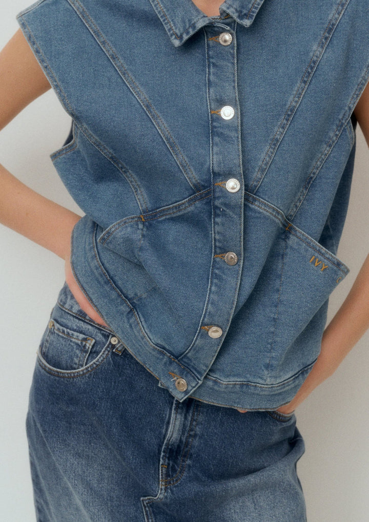Ivy - Lulu Vest - Wash Vigo - Denim Blue