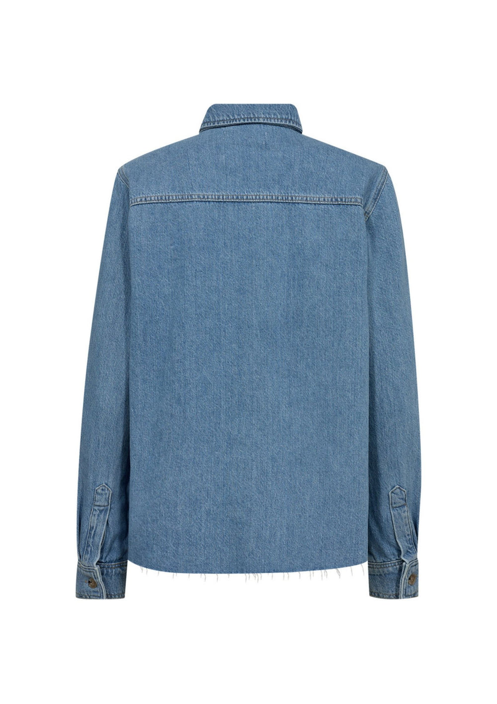 IVY - Uta Distressed - L/S Shirt - Shirt Wash - Mid Blue