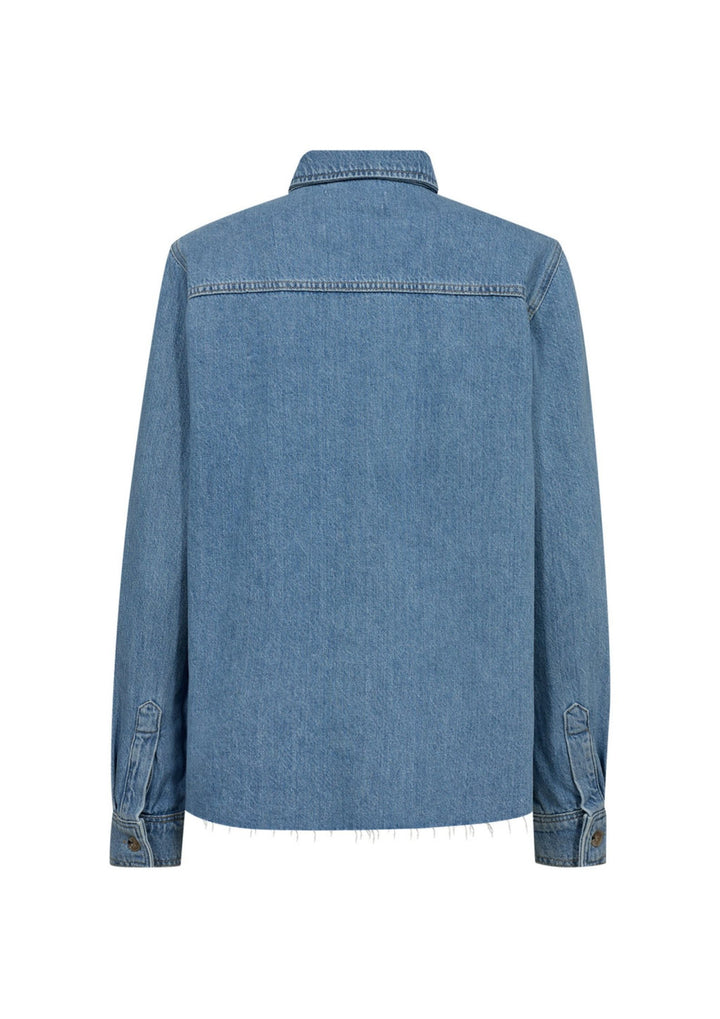 IVY - Uta Distressed - L/S Shirt - Shirt Wash - Mid Blue
