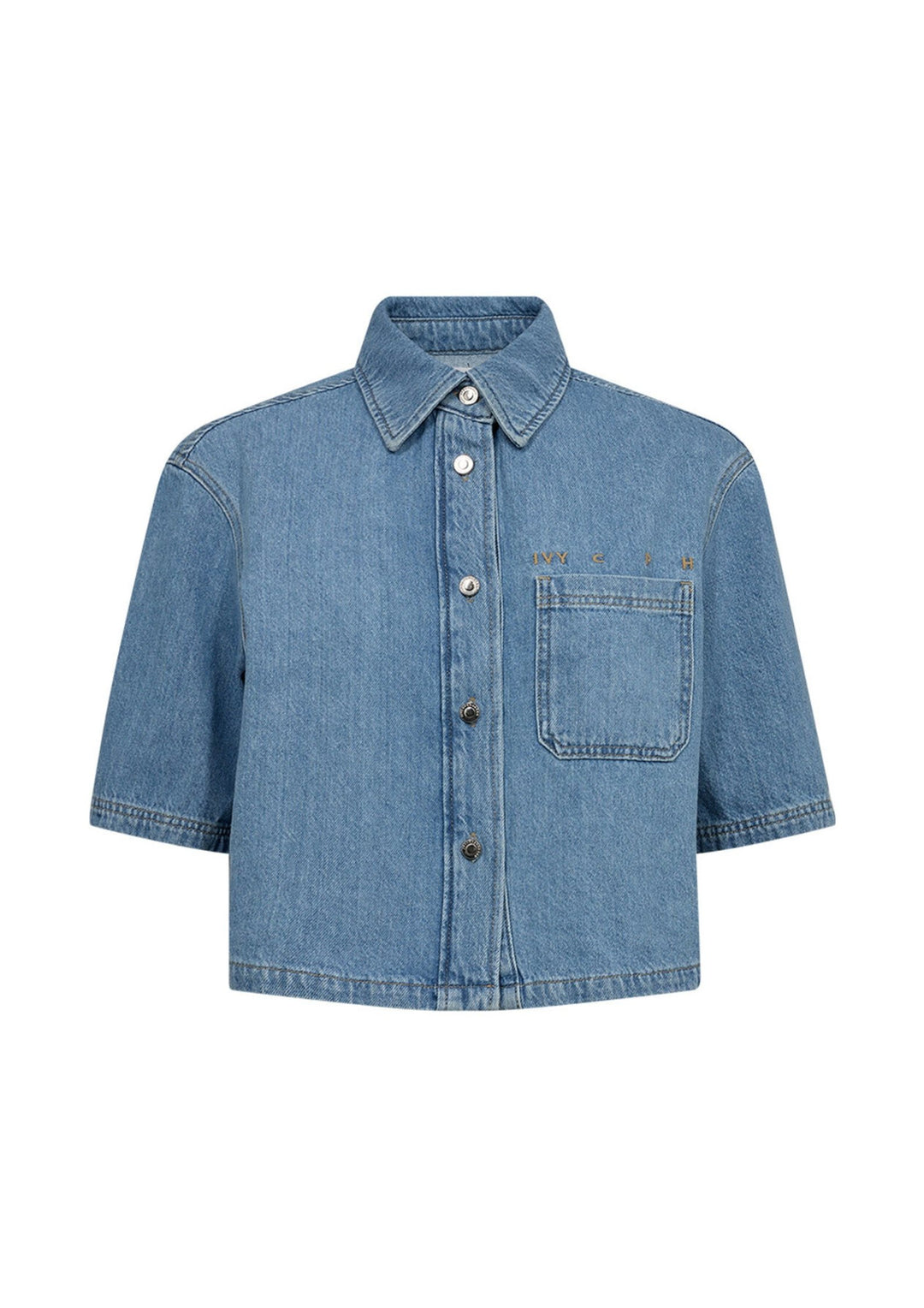 IVY - Uta Oversized 2/4 - Sleeve Shirt - Wash Mid BLue