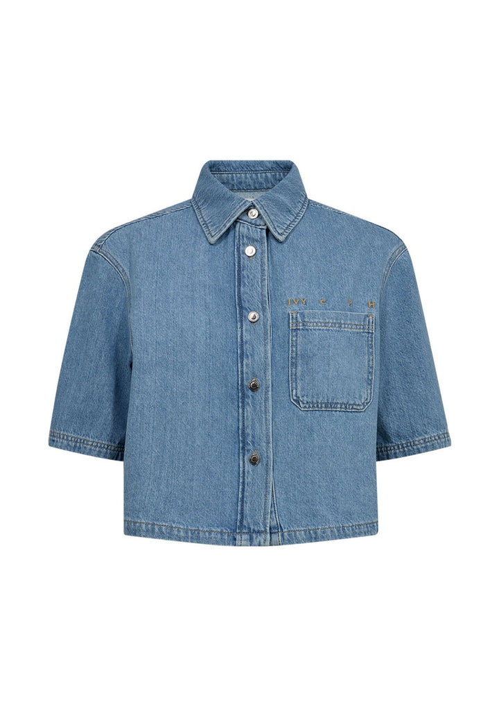 IVY - Uta Oversized 2/4 - Sleeve Shirt - Wash Mid BLue