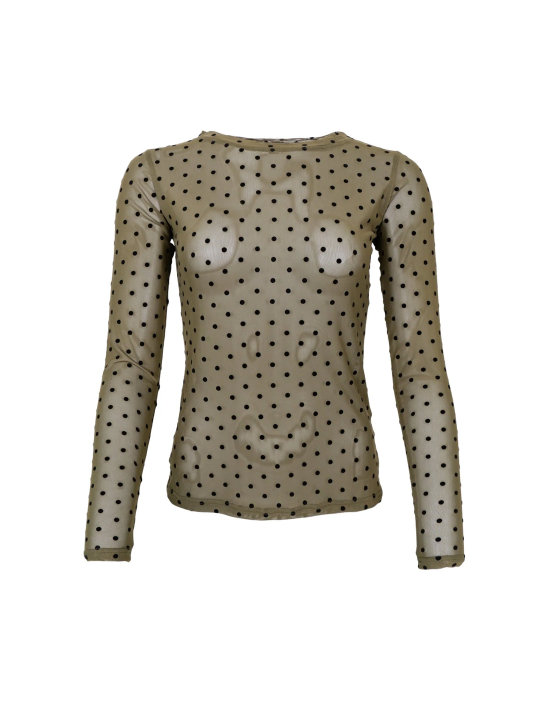Black Colour - Jennie dotted mesh bluse