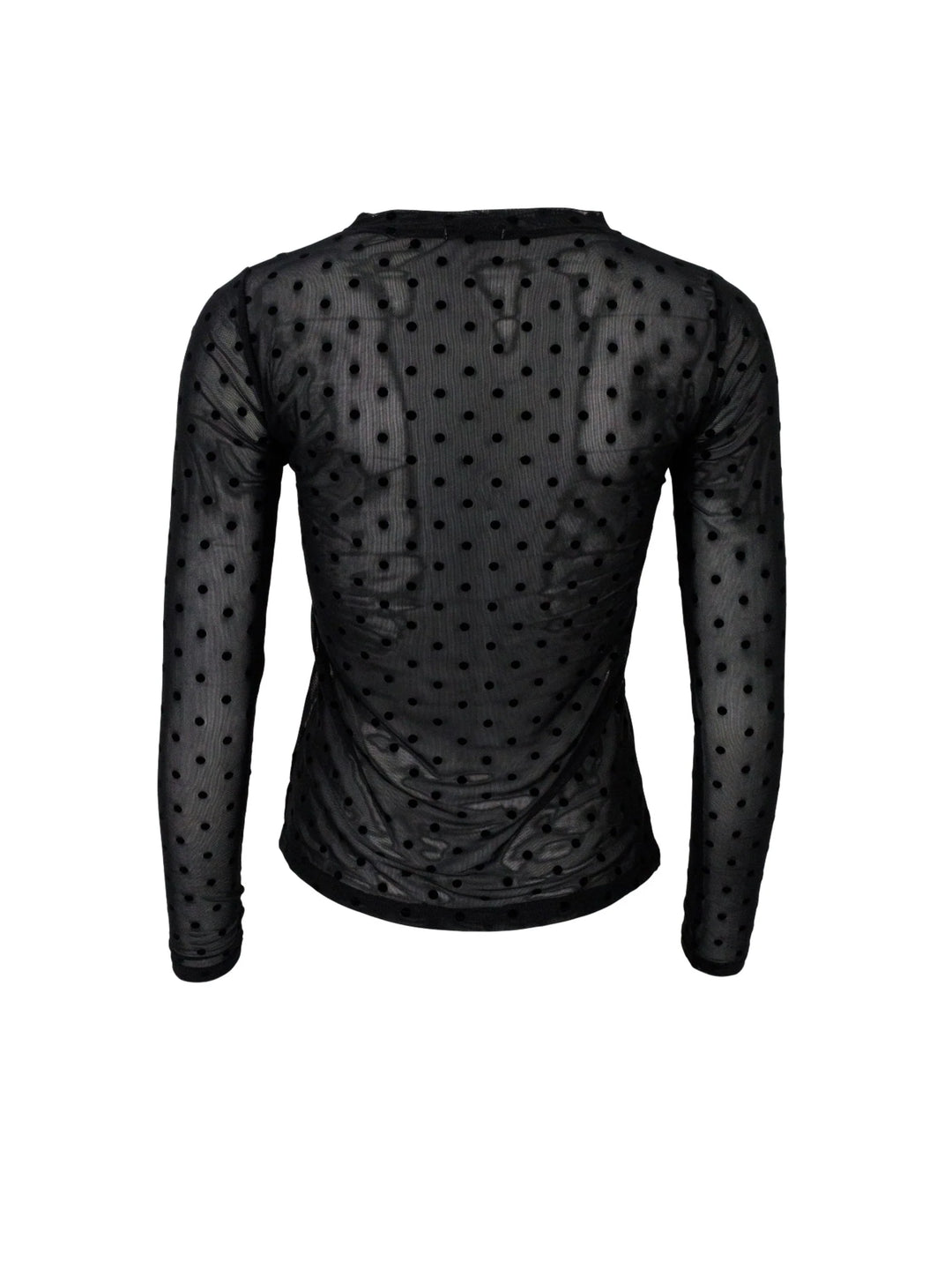 Black Colour - Jennie dotted mesh bluse